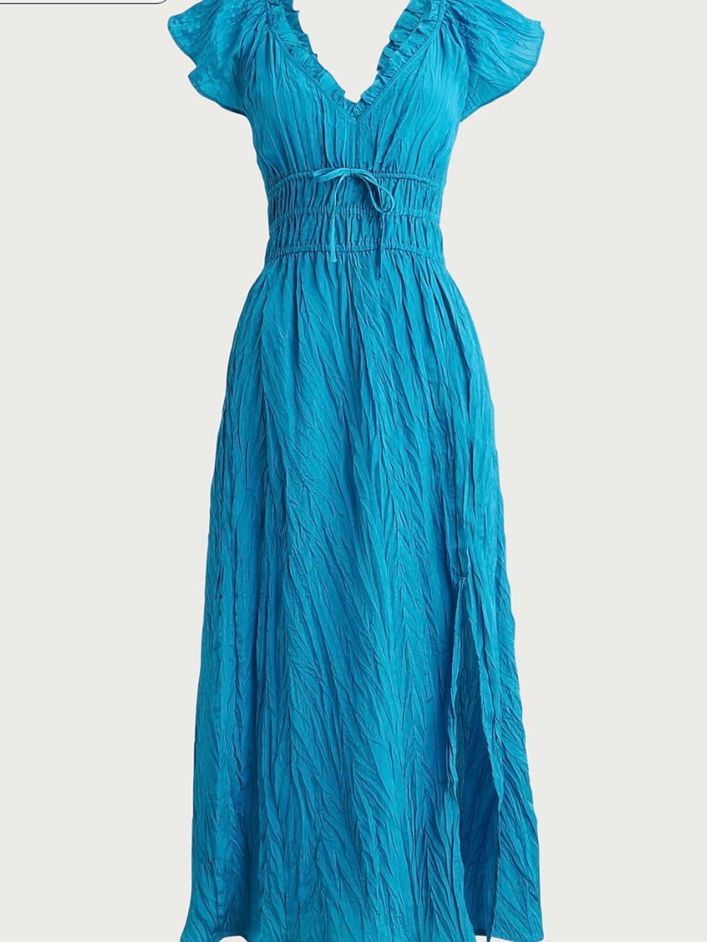 J. Crew Turquoise Blue Crinkle Midi Dress Palermo